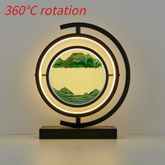 LED Quicksand Spin Hourglass Table Lamp