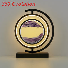 LED Quicksand Spin Hourglass Table Lamp