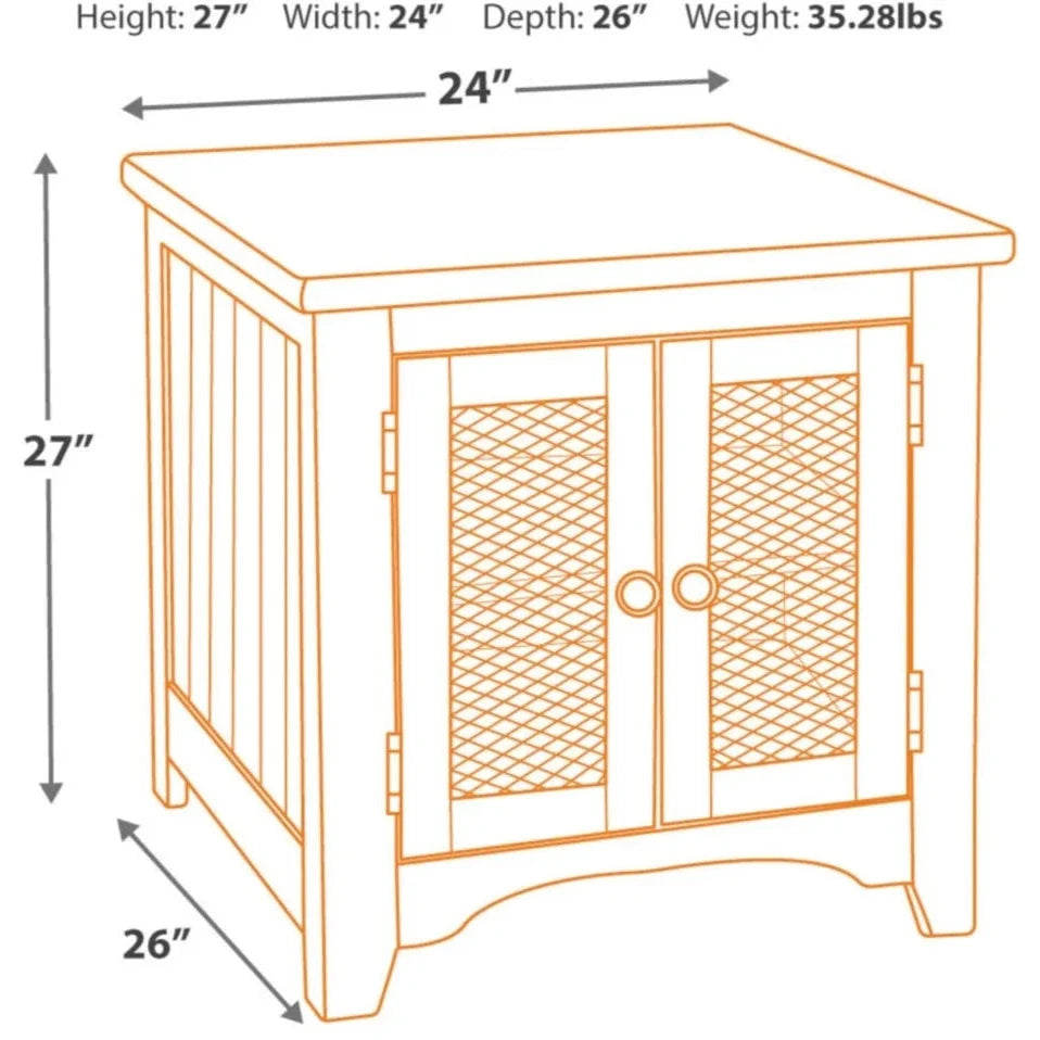 Wystfield Farmhouse End Table with Storage