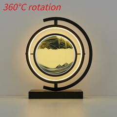 LED Quicksand Spin Hourglass Table Lamp