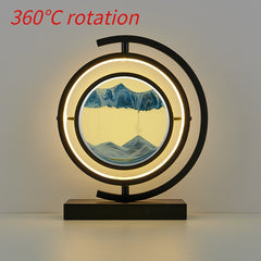 LED Quicksand Spin Hourglass Table Lamp