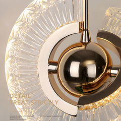 LED Ring Dazzling Pendant Light - Silver Oval Pair