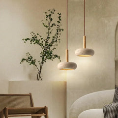 Sovereign Travertine Pendant – Natural Stone Hanging Light