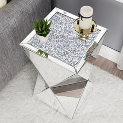 Mirrored Crystal Side Table