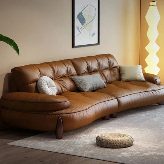 Classic Leather Couch Set