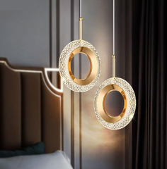 LED Ring Dazzling Pendant Light - 2 Round Heads