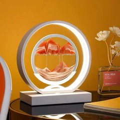 LED Quicksand Spin Hourglass Table Lamp