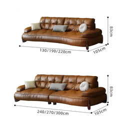 Classic Leather Couch Set