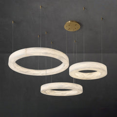 Celestial Ring Chandelier – Sculptural Marble-Look Resin (Available in 3 Sizes or Full Set)