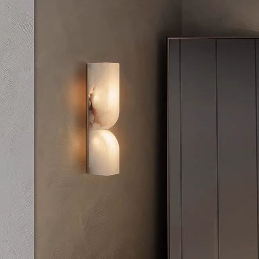 Lumia Alabaster Wall Sconce – Hand-Finished Spanish Marble & Brushed Gold