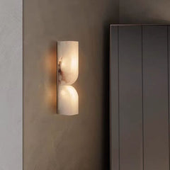 Lumia Alabaster Wall Sconce – Hand-Finished Spanish Marble & Brushed Gold