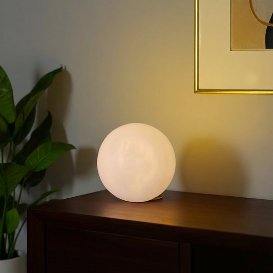 Eos Marble Moon Lamp – Hand-Carved Natural Stone Ambient Lamp