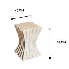 Roman Heritage Pedestal – Fluted Mineral Stone Side Table