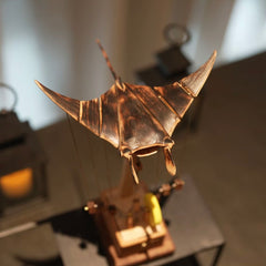 Abyssal Glide – Hand-Carved Solid Wood Stingray Sculpture