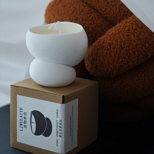 Aura Stone – Minimalist Scented Candle in Ceramic Vessel
