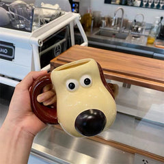 Palm Pup Hand-Painted Vessel – Artisan Ceramic "Human-Touch" Mug