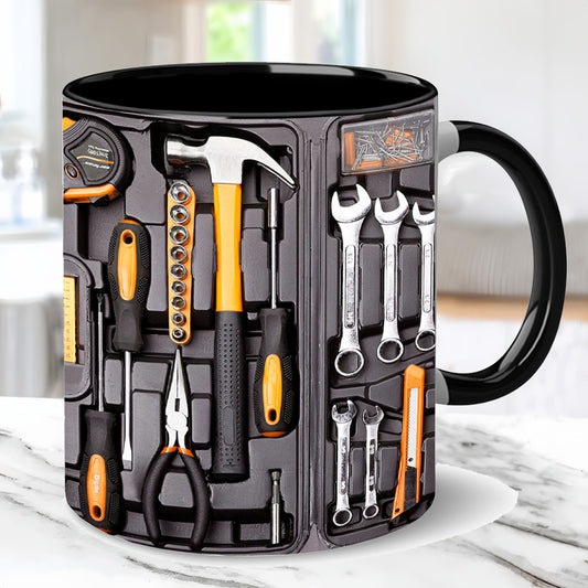 Mastercraft Blueprint Vessel – Tool-Themed Fine Porcelain Mug
