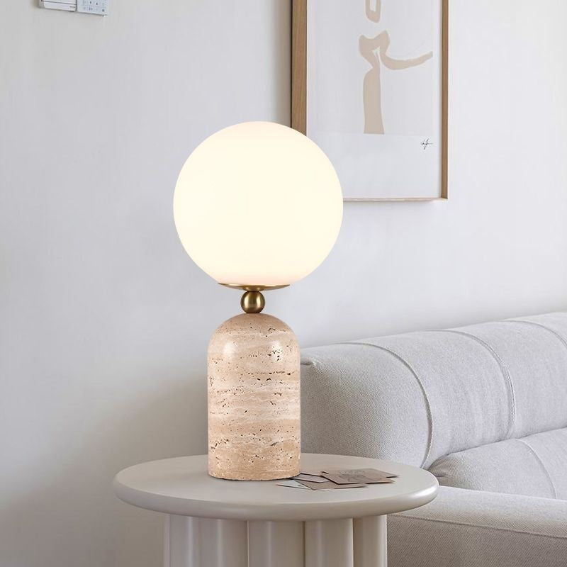 Nordic Stone Table Lamp – Sculptural Base with Adjustable Lighting
