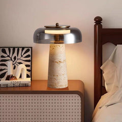 Nordic Stone Table Lamp – Sculptural Base with Adjustable Lighting