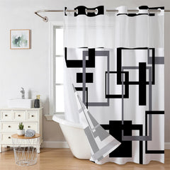 Carrara Flow Marble Shower Curtain – High-Definition Stone Texture Textile