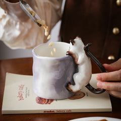 Siamese Serenity Vessel – Underglaze Hand-Painted Ceramic Mug