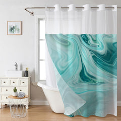 Carrara Flow Marble Shower Curtain – High-Definition Stone Texture Textile