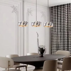Tri-Element Marble Pendant – Multi-Tone Natural Stone Hanging Light