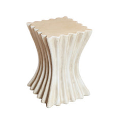 Roman Heritage Pedestal – Fluted Mineral Stone Side Table