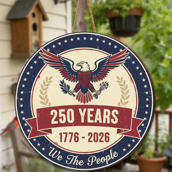 America 250 Commemorative Wooden Plaque – 1776–2026 Anniversary Edition