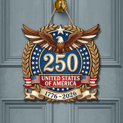 America 250 Commemorative Wooden Plaque – 1776–2026 Anniversary Edition