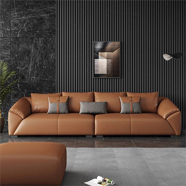 Four Seat Nordic Luxury Leather Sofa