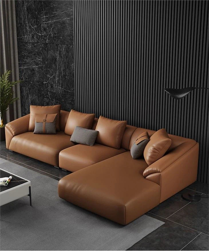 Four Seat Nordic Luxury Leather Sofa