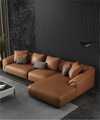 Four Seat Nordic Luxury Leather Sofa