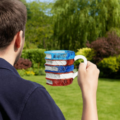 The Bibliophile’s Vessel – Sculptural Ceramic Book Mug