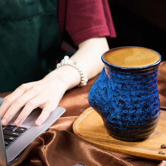 Wabi-Sabi Flow Mug – Sculptural Organic Ceramic Vessel