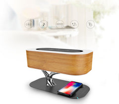 LED Smart Table Lamp with Built-in Bluetooth Speaker and Wireless Charger