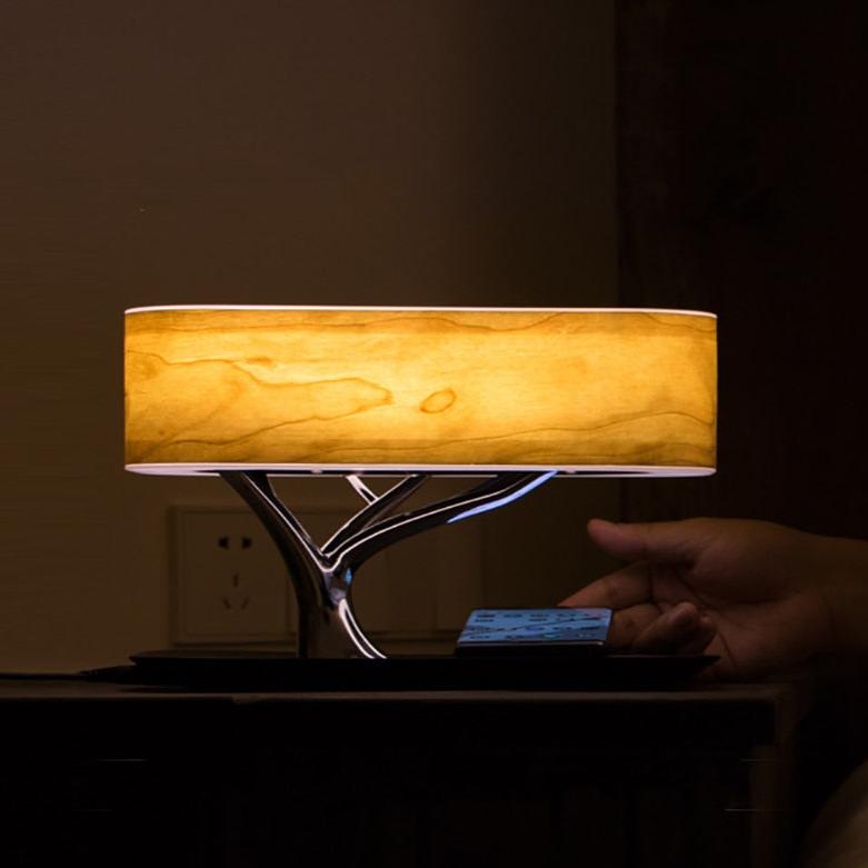 LED Smart Table Lamp with Built-in Bluetooth Speaker and Wireless Charger